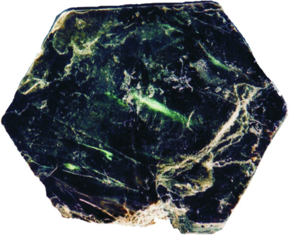 Biotite, a black/brown mineral