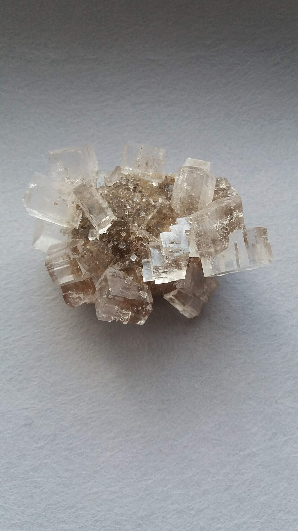 Halite, a clear/white/pink/orange mineral