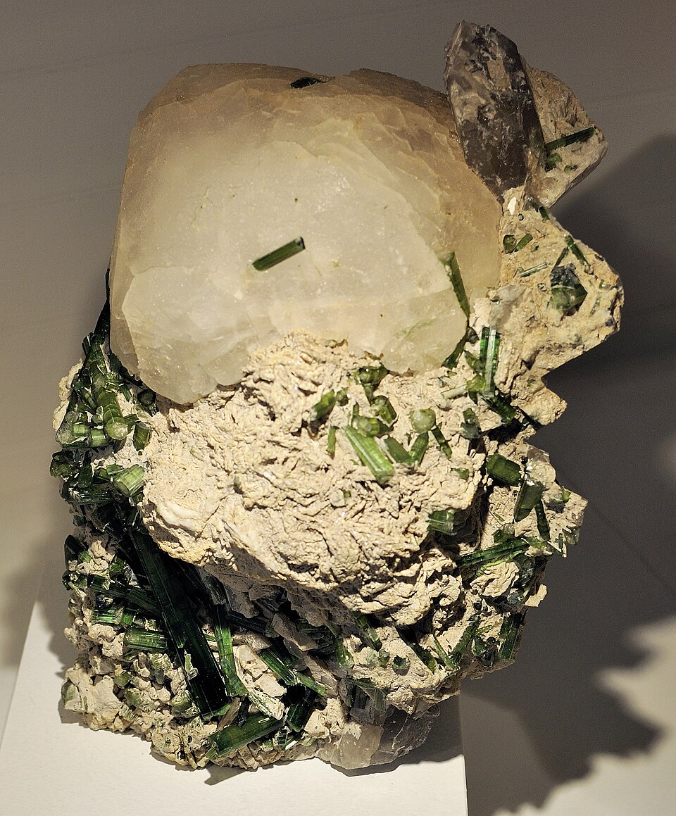 Pollucite, a clear/white/pink mineral